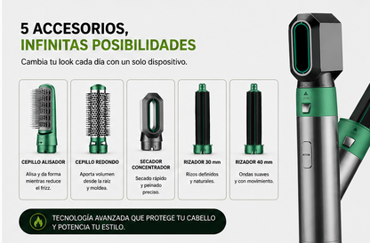 Cepillo Secador 5 En 1 Aguacate