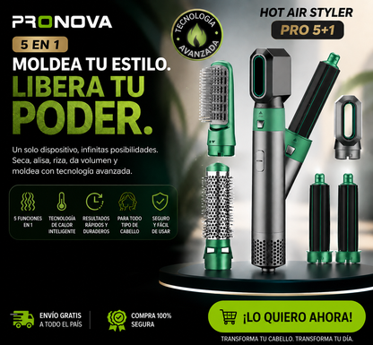 Cepillo Secador 5 En 1 Aguacate